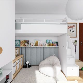 Často se ptáte na panelákové pokojíčky, tak tady jeden je 🙂 Pokoj (415 × 280 cm) je pro dva brášky. Mladší zatím spí s...